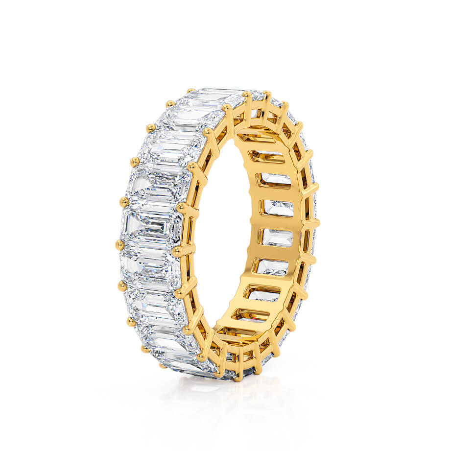 6 TCW Emerald Full Eternity Moissanite Wedding Band