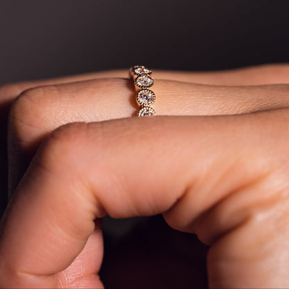 0.7 TCW Round Milgrain Moissanite Wedding Band