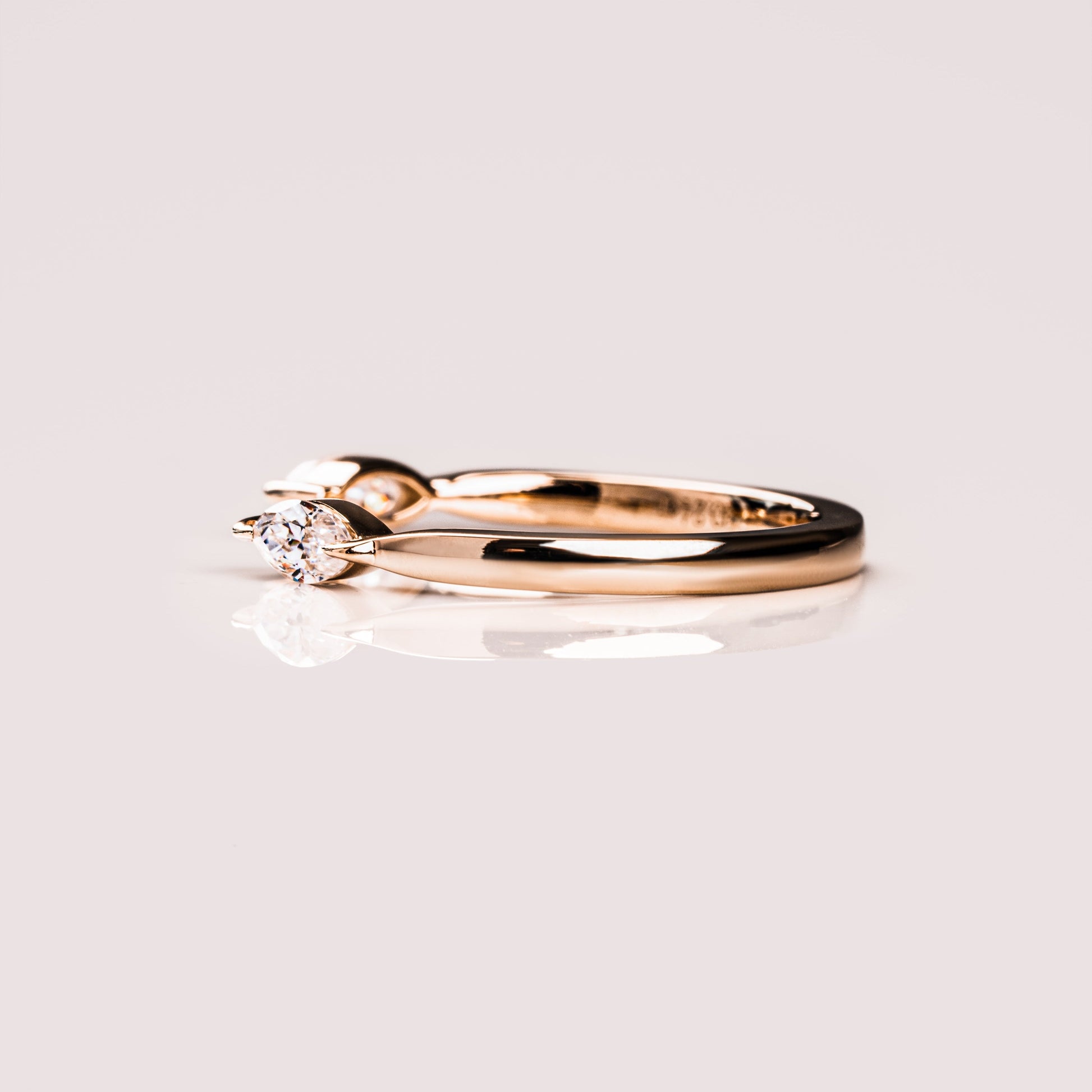 0.34 TCW Marquise Open Shank Moissanite Wedding Band
