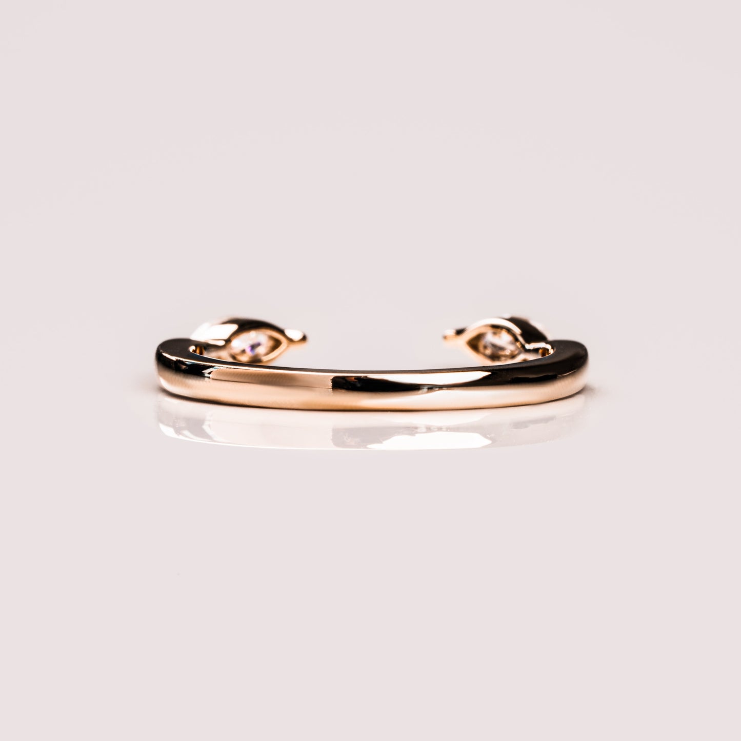 0.34 TCW Marquise Open Shank Moissanite Wedding Band