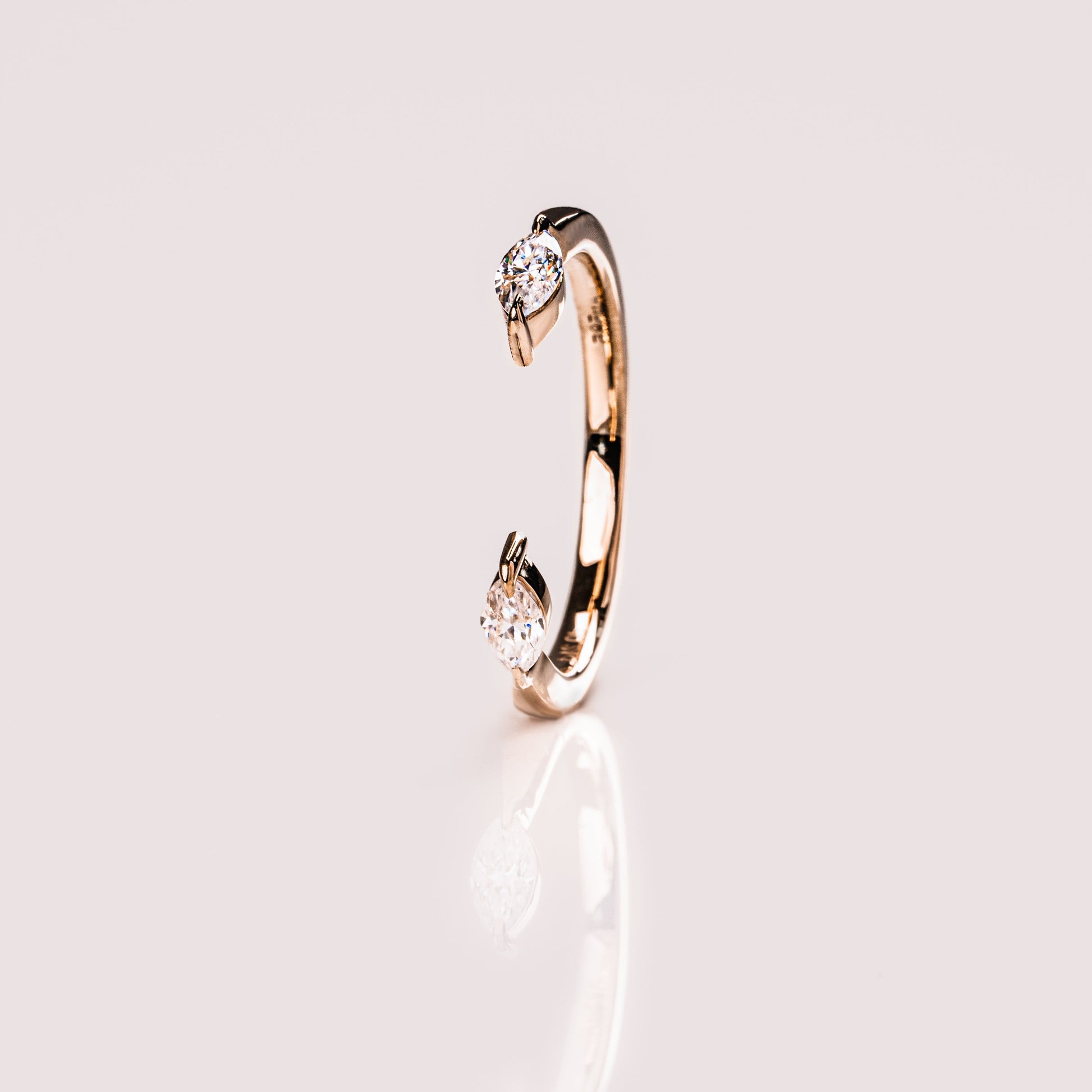 0.34 TCW Marquise Open Shank Moissanite Wedding Band