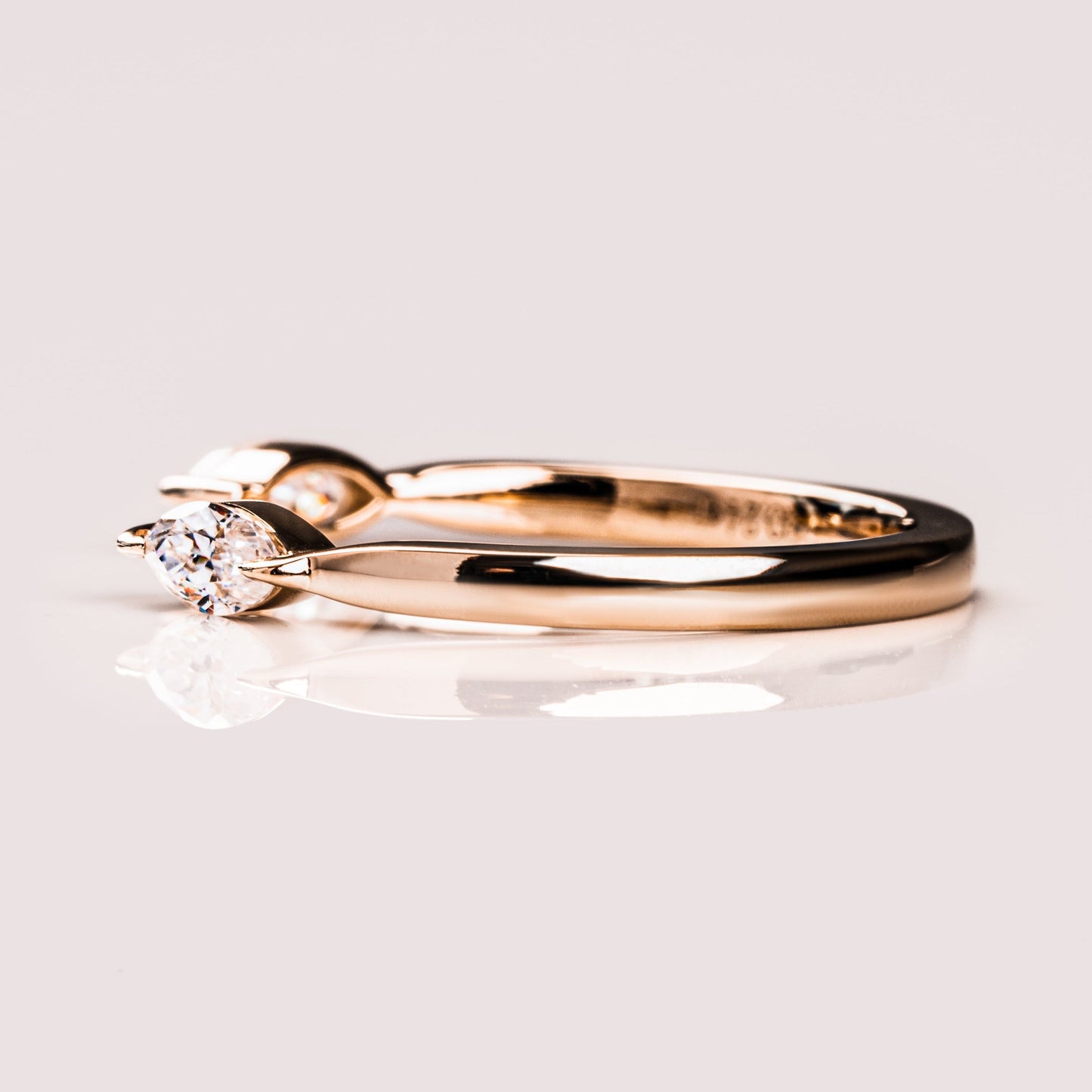 0.34 TCW Marquise Open Shank Moissanite Wedding Band