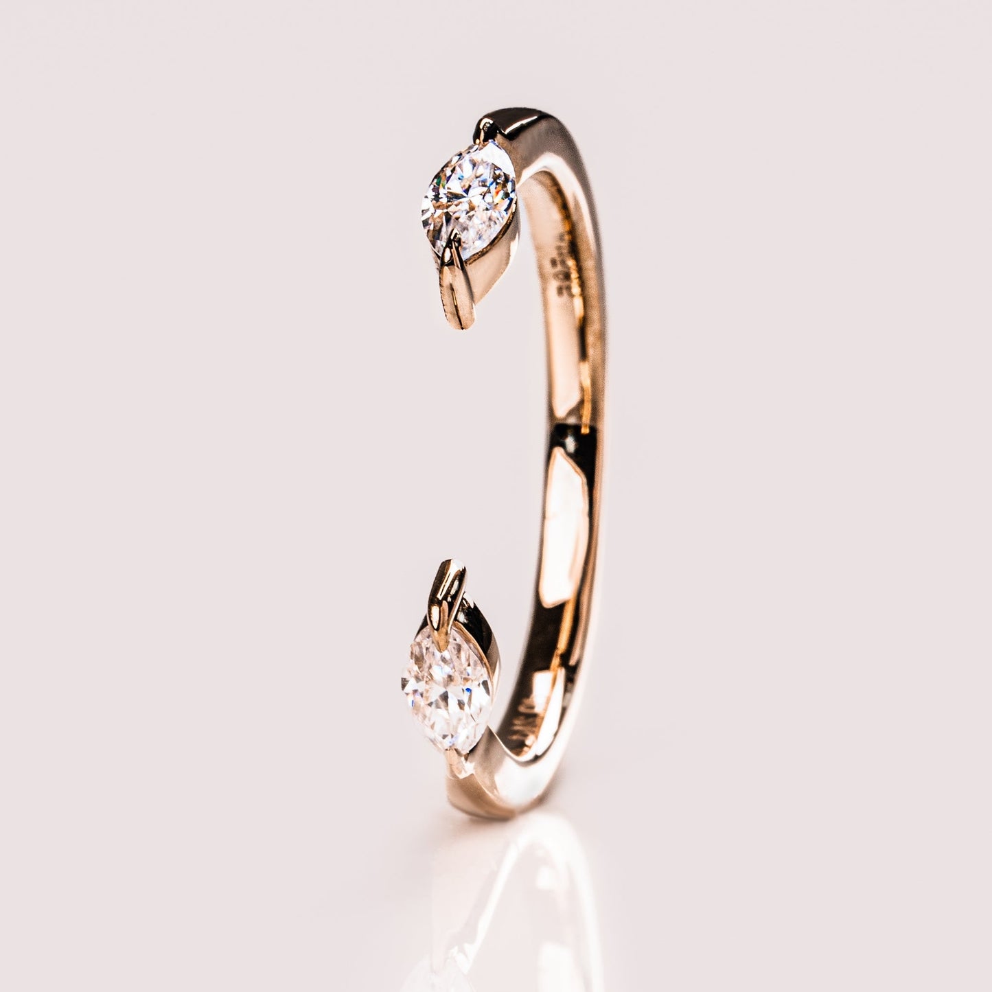 0.34 TCW Marquise Open Shank Moissanite Wedding Band