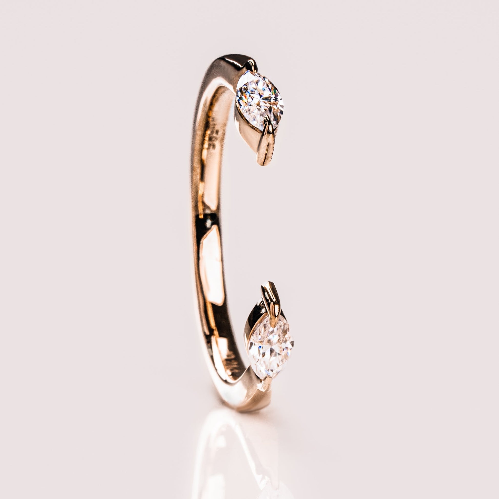 0.34 TCW Marquise Open Shank Moissanite Wedding Band