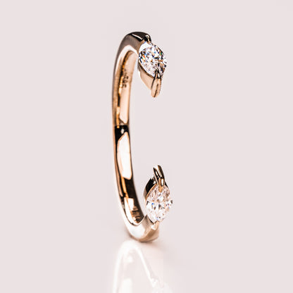 0.34 TCW Marquise Open Shank Moissanite Wedding Band