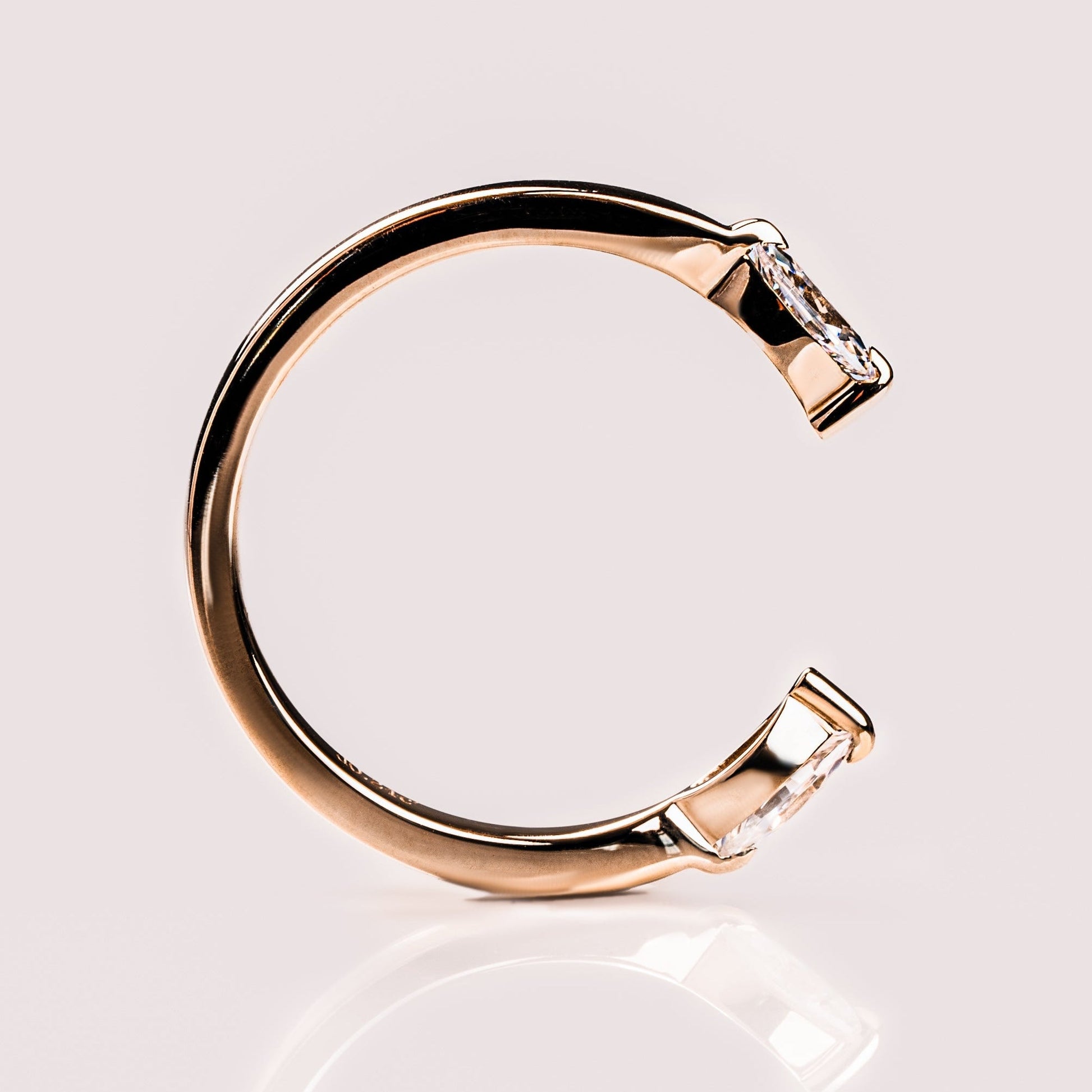 0.34 TCW Marquise Open Shank Moissanite Wedding Band