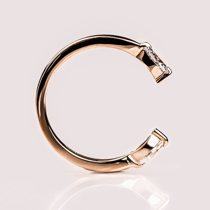 0.34 TCW Marquise Open Shank Moissanite Wedding Band