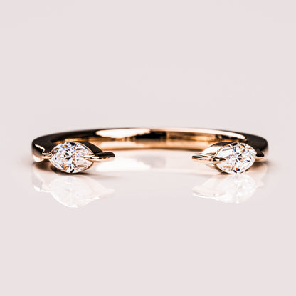 0.34 TCW Marquise Open Shank Moissanite Wedding Band