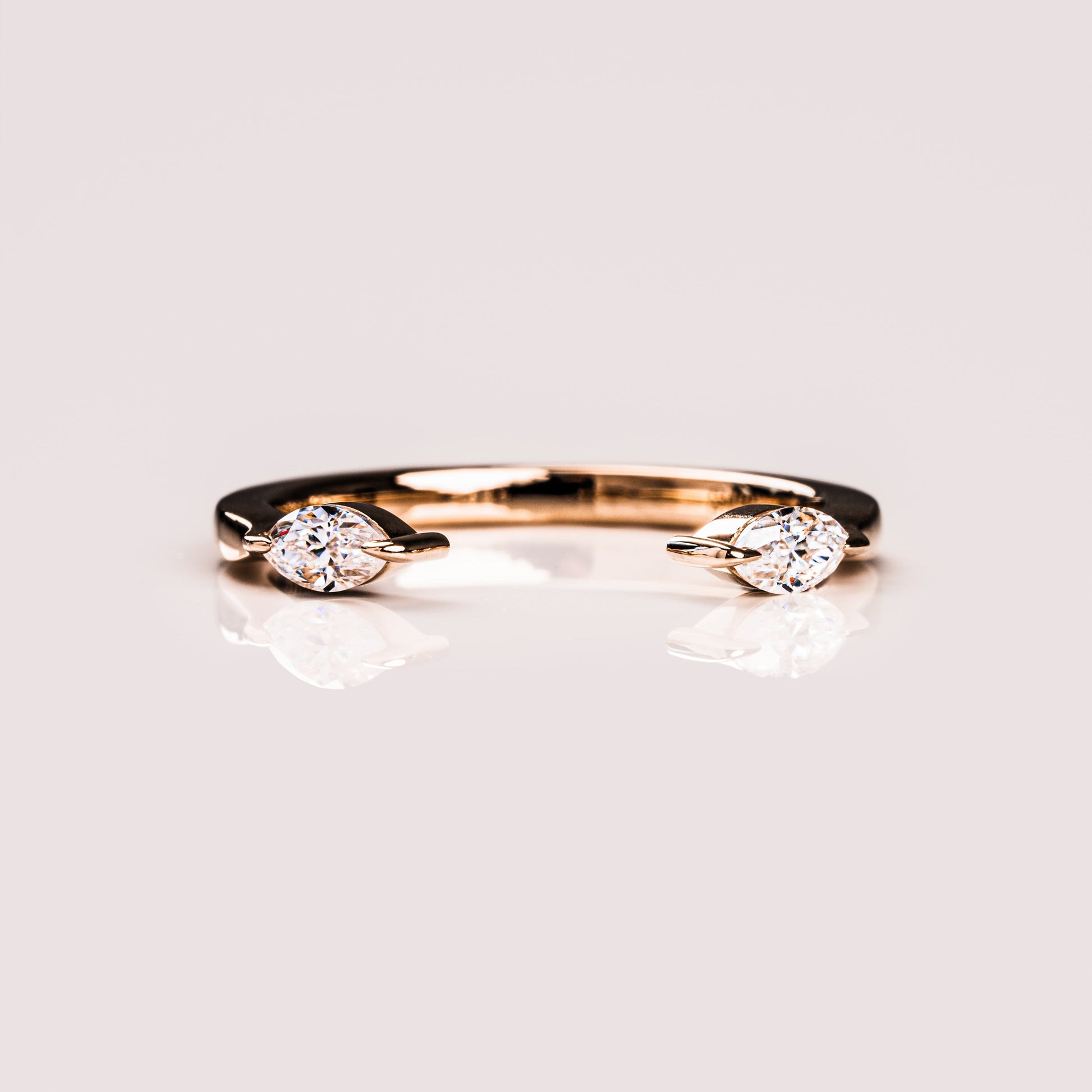 0.34 TCW Marquise Open Shank Moissanite Wedding Band