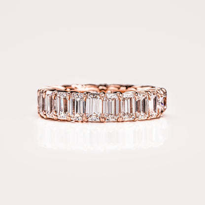 8.9 TCW Emerald & Cushion Full Eternity Moissanite Wedding Band