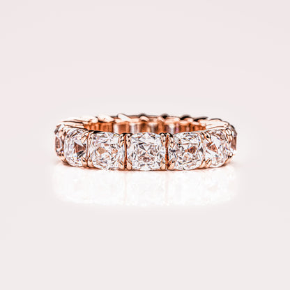 8.9 TCW Emerald & Cushion Full Eternity Moissanite Wedding Band