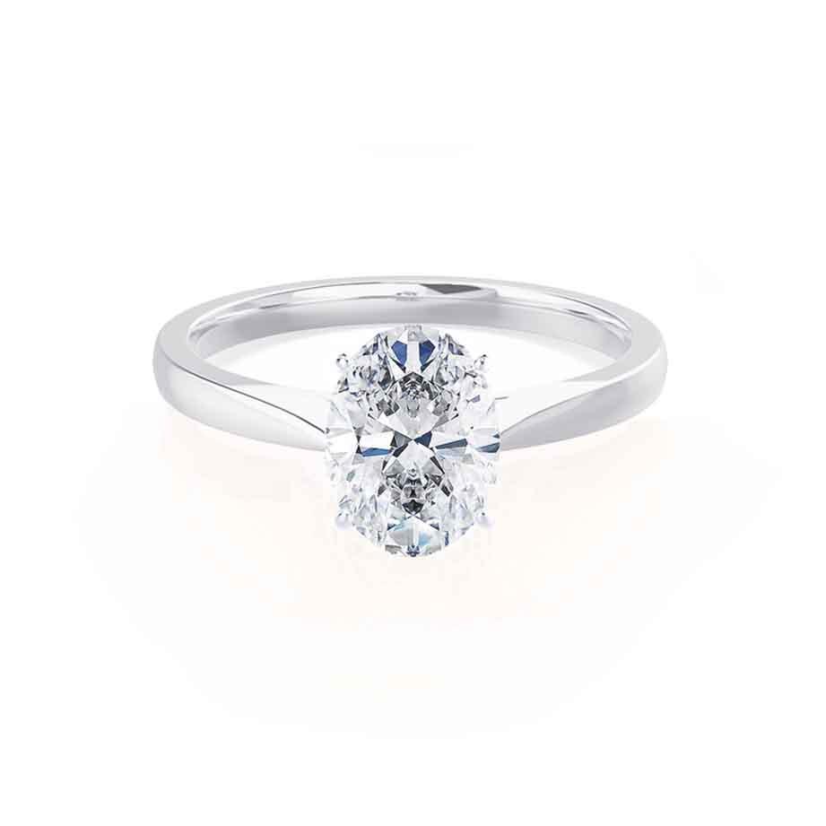 1.5 CT Oval Solitaire Moissanite Engagement Ring
