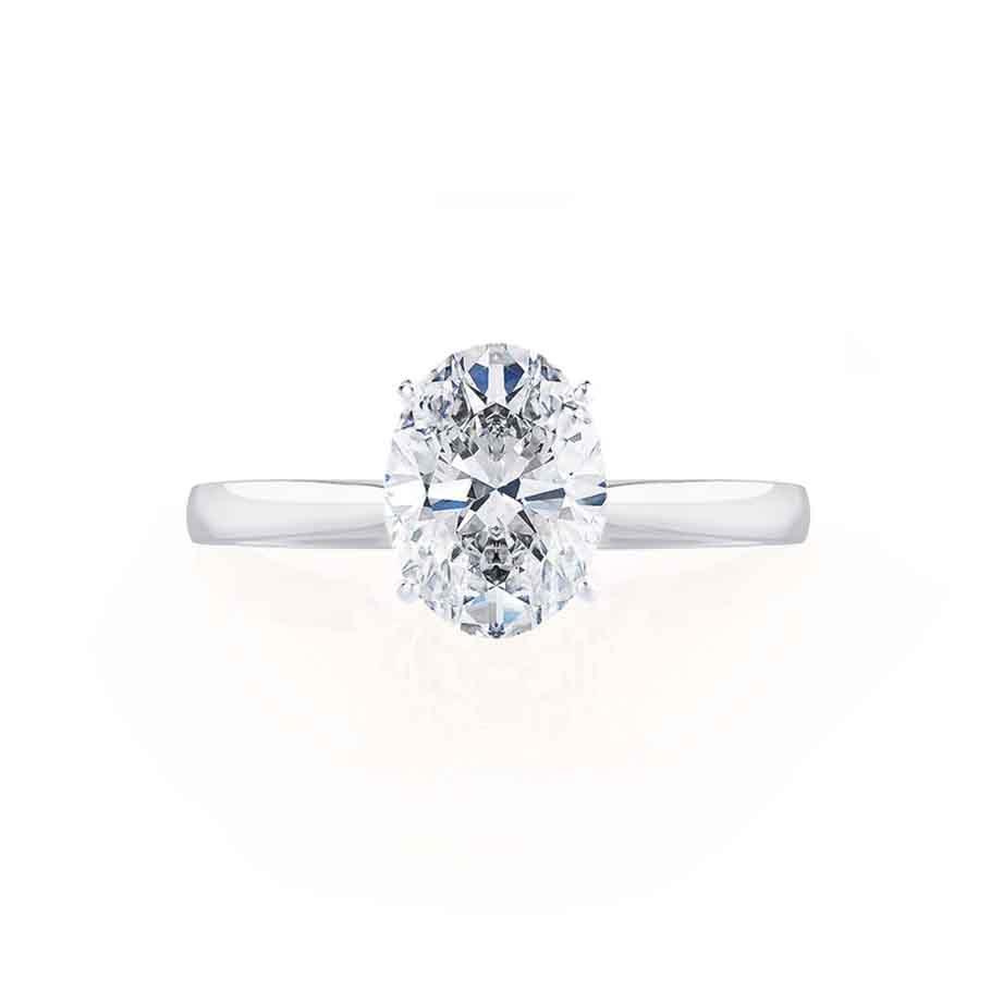 1.5 CT Oval Solitaire Moissanite Engagement Ring