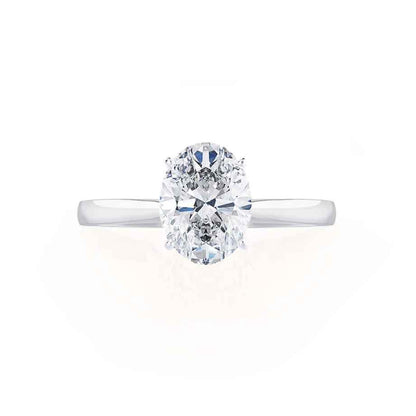 1.5 CT Oval Solitaire Moissanite Engagement Ring