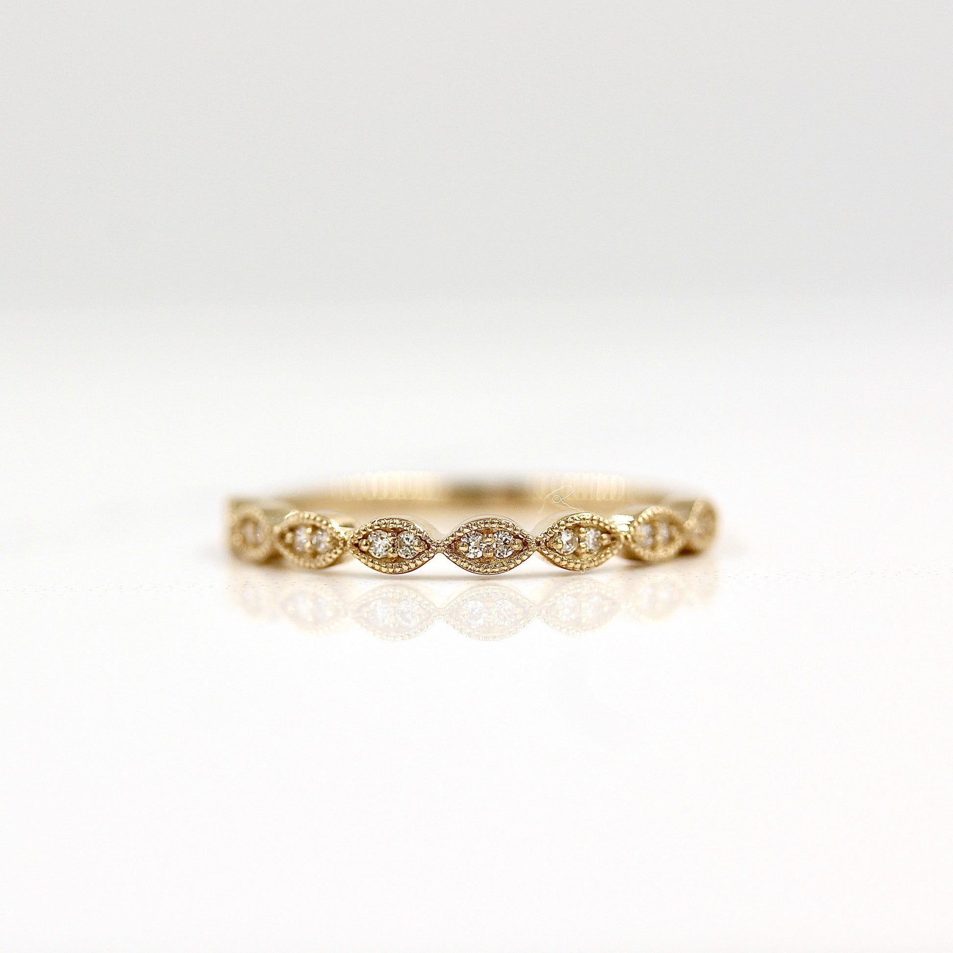 0.1 TCW Round Milgrain Moissanite Wedding Band