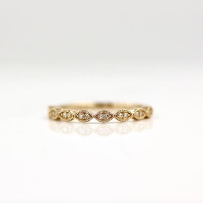 0.1 TCW Round Milgrain Moissanite Wedding Band