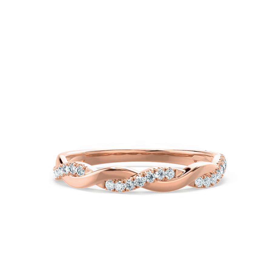 0.2 TCW Round Twisted Moissanite Wedding Band