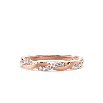 0.2 TCW Round Twisted Moissanite Wedding Band