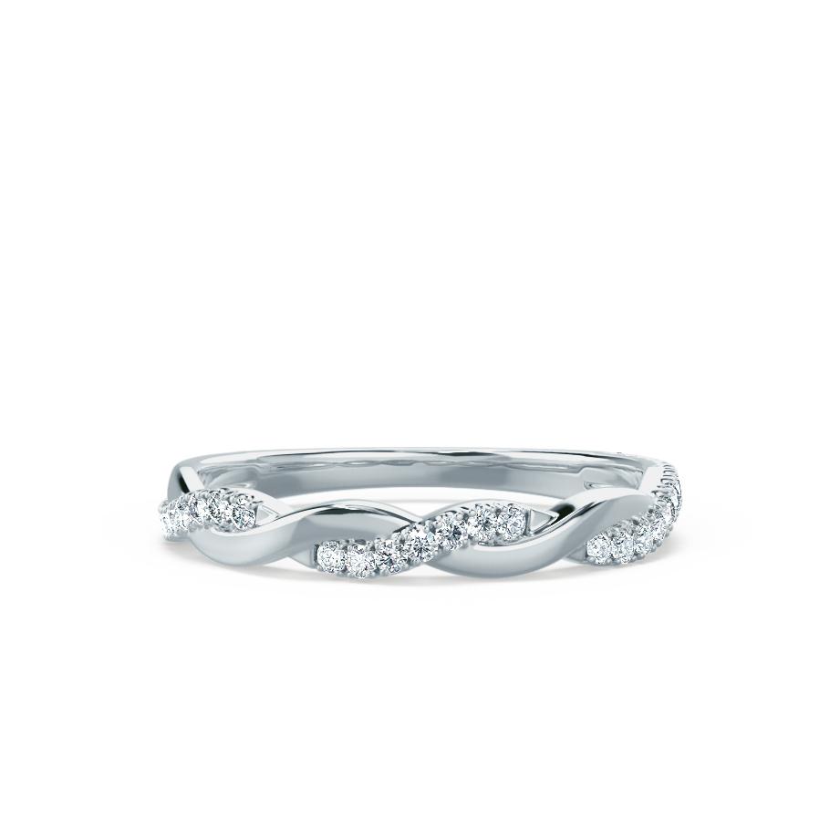 0.2 TCW Round Twisted Moissanite Wedding Band