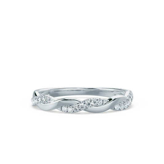 0.2 TCW Round Twisted Moissanite Wedding Band