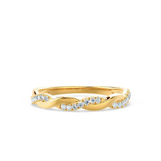 0.2 TCW Round Twisted Moissanite Wedding Band