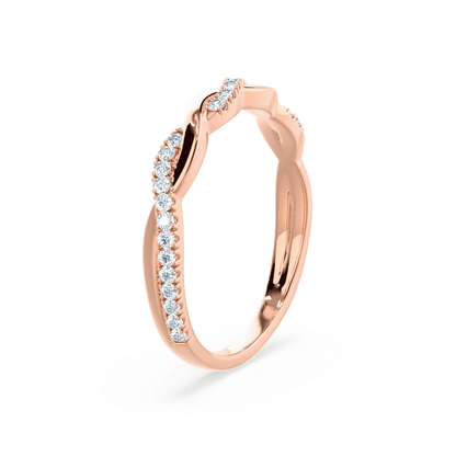 0.2 TCW Round Twisted Moissanite Wedding Band