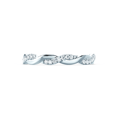 0.2 TCW Round Twisted Moissanite Wedding Band
