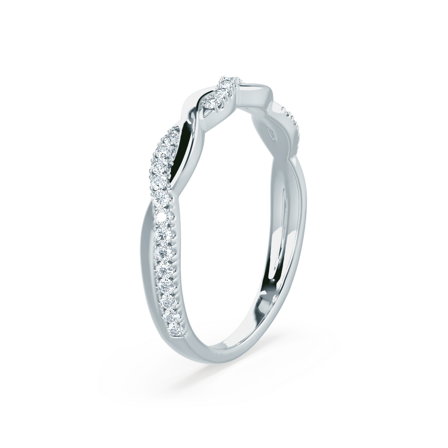 0.2 TCW Round Twisted Moissanite Wedding Band