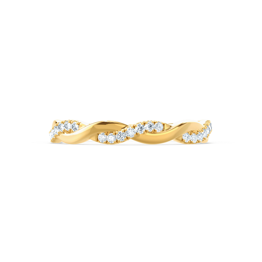 0.2 TCW Round Twisted Moissanite Wedding Band