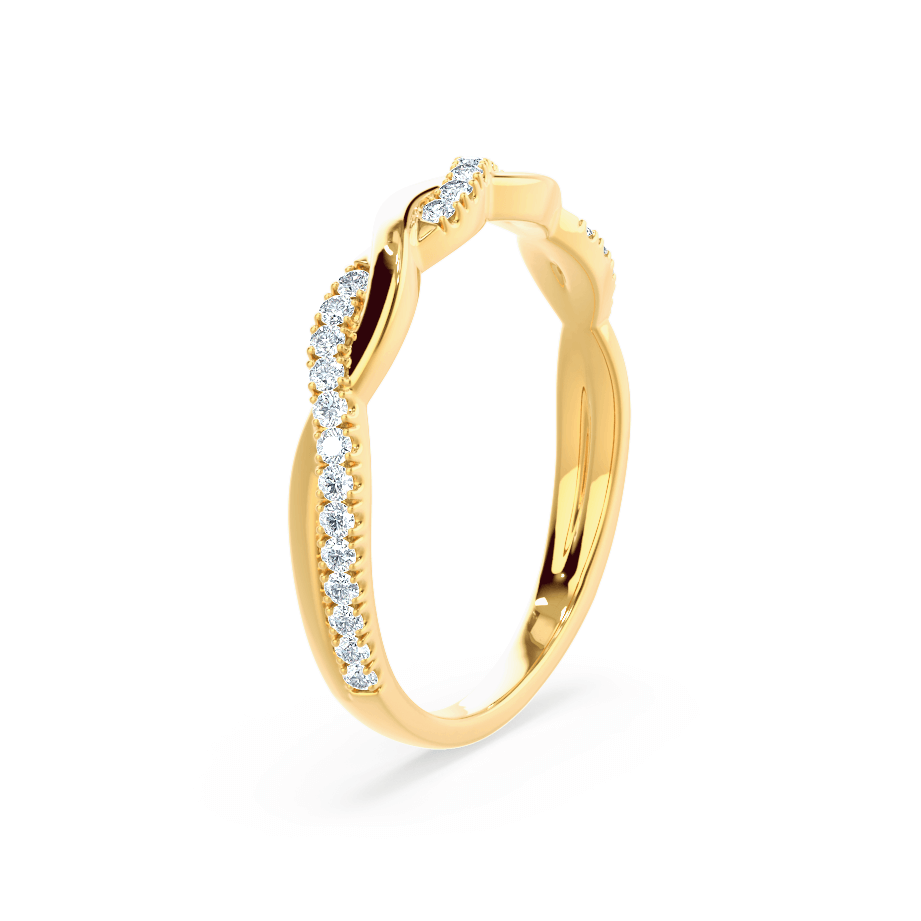 0.2 TCW Round Twisted Moissanite Wedding Band