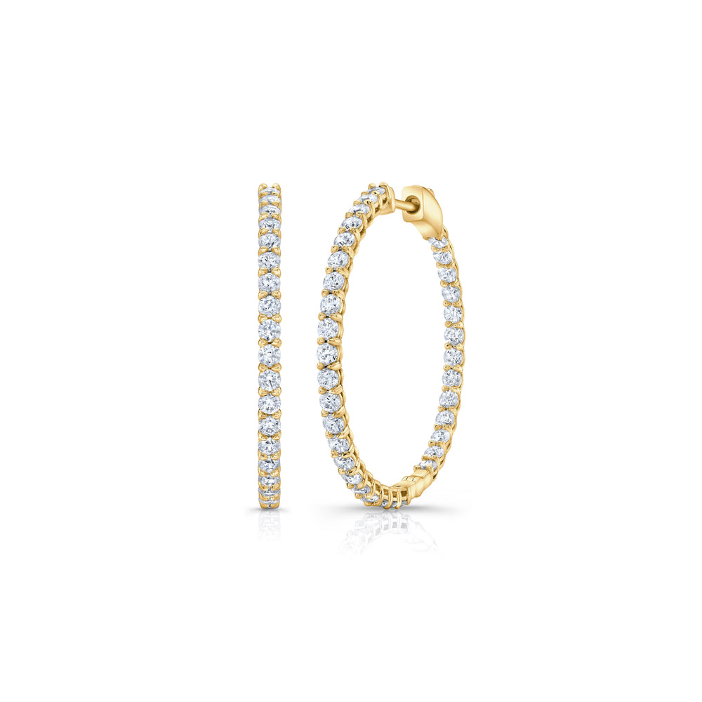 1.20 TCW Round Moissanite Hoop Earings