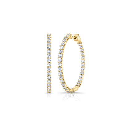 1.20 TCW Round Moissanite Hoop Earings