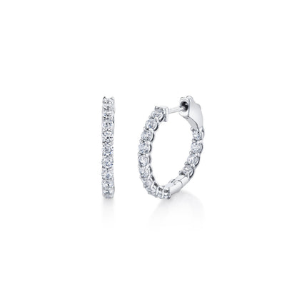 1.20 TCW Round Moissanite Hoop Earings