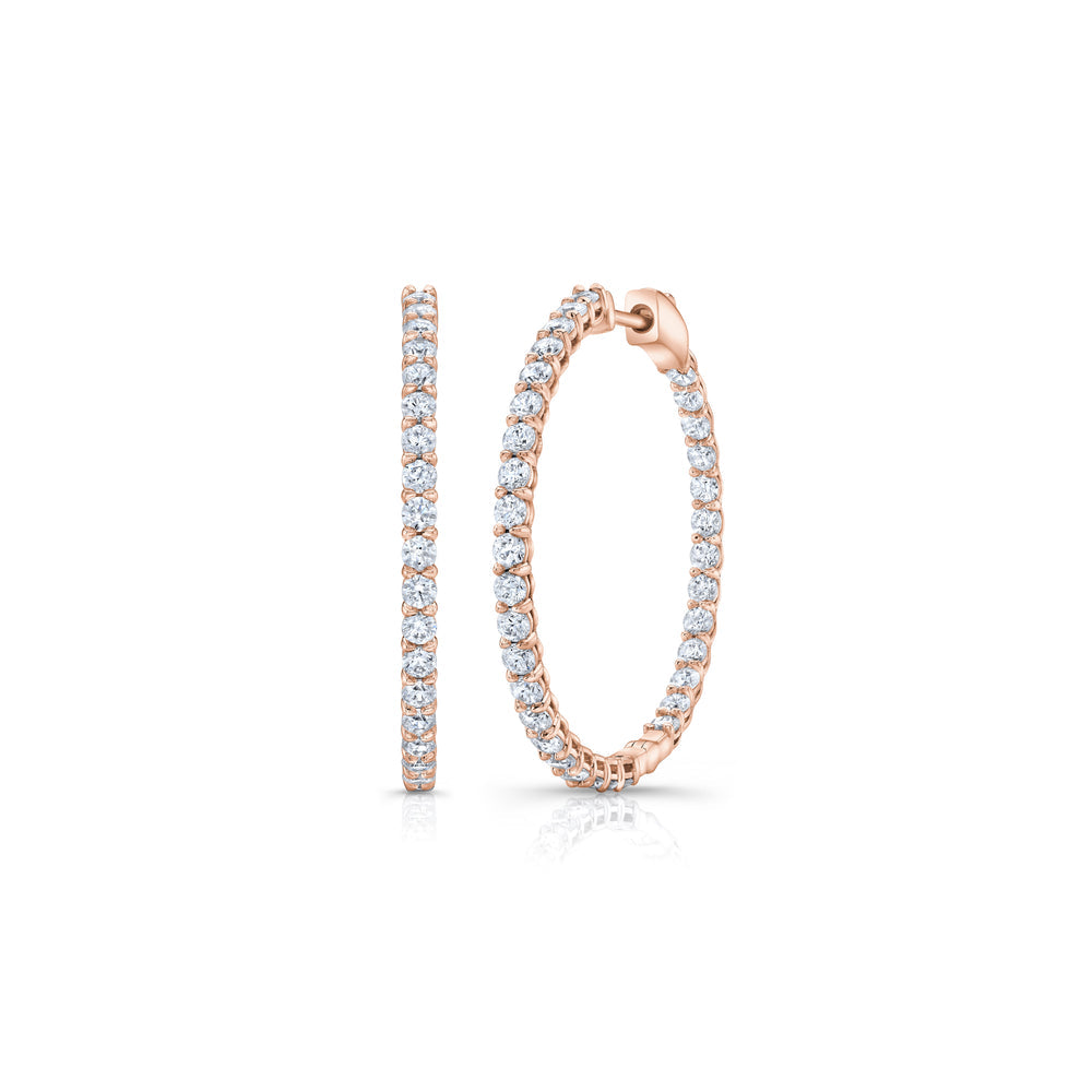 1.20 TCW Round Moissanite Hoop Earings