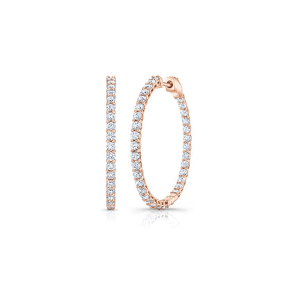 1.20 TCW Round Moissanite Hoop Earings