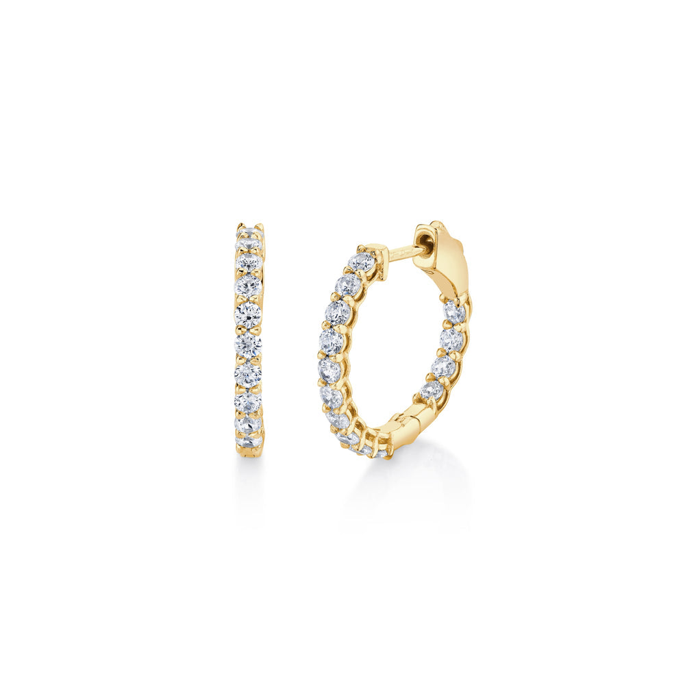1.20 TCW Round Moissanite Hoop Earings