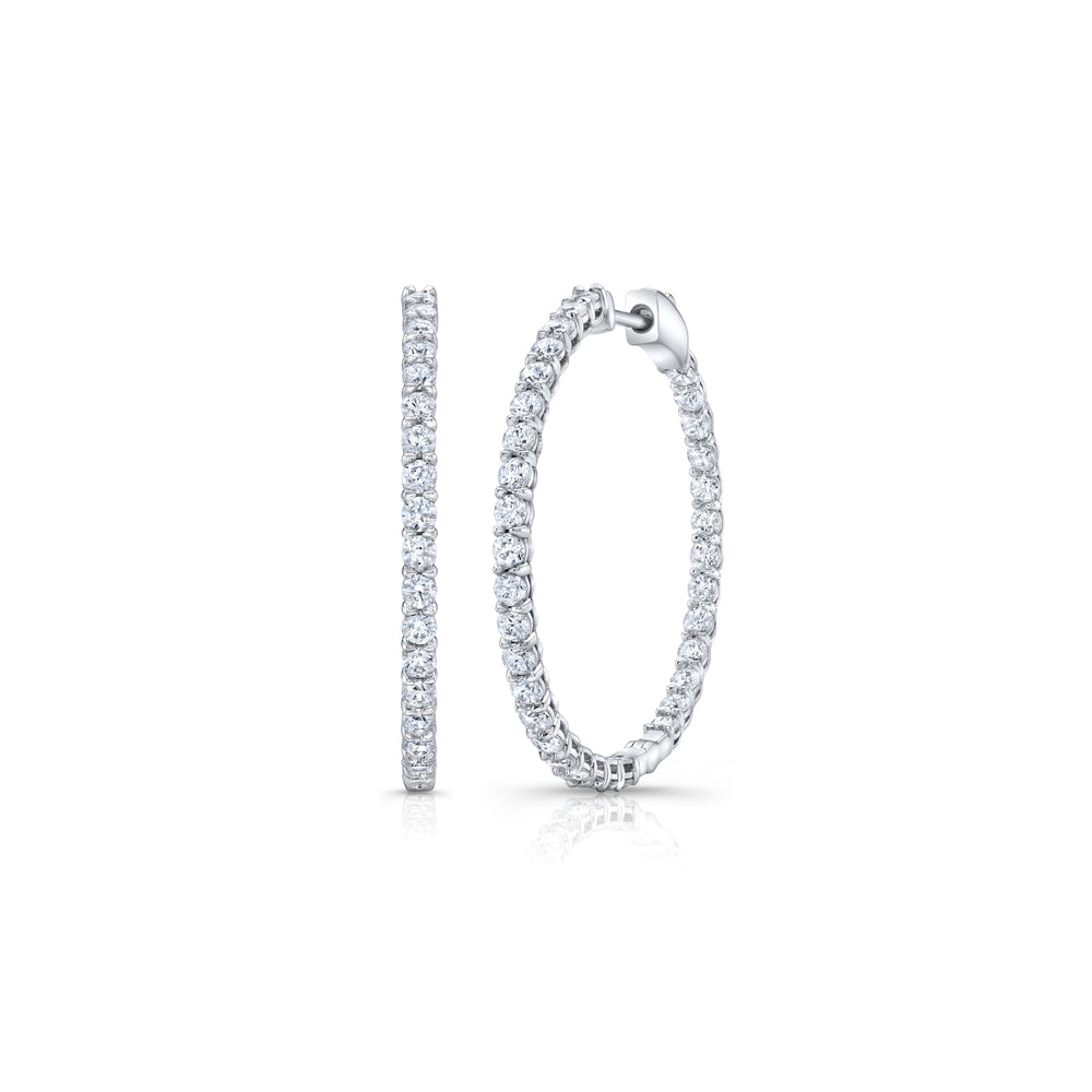 1.20 TCW Round Moissanite Hoop Earings