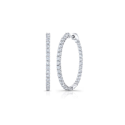 1.20 TCW Round Moissanite Hoop Earings