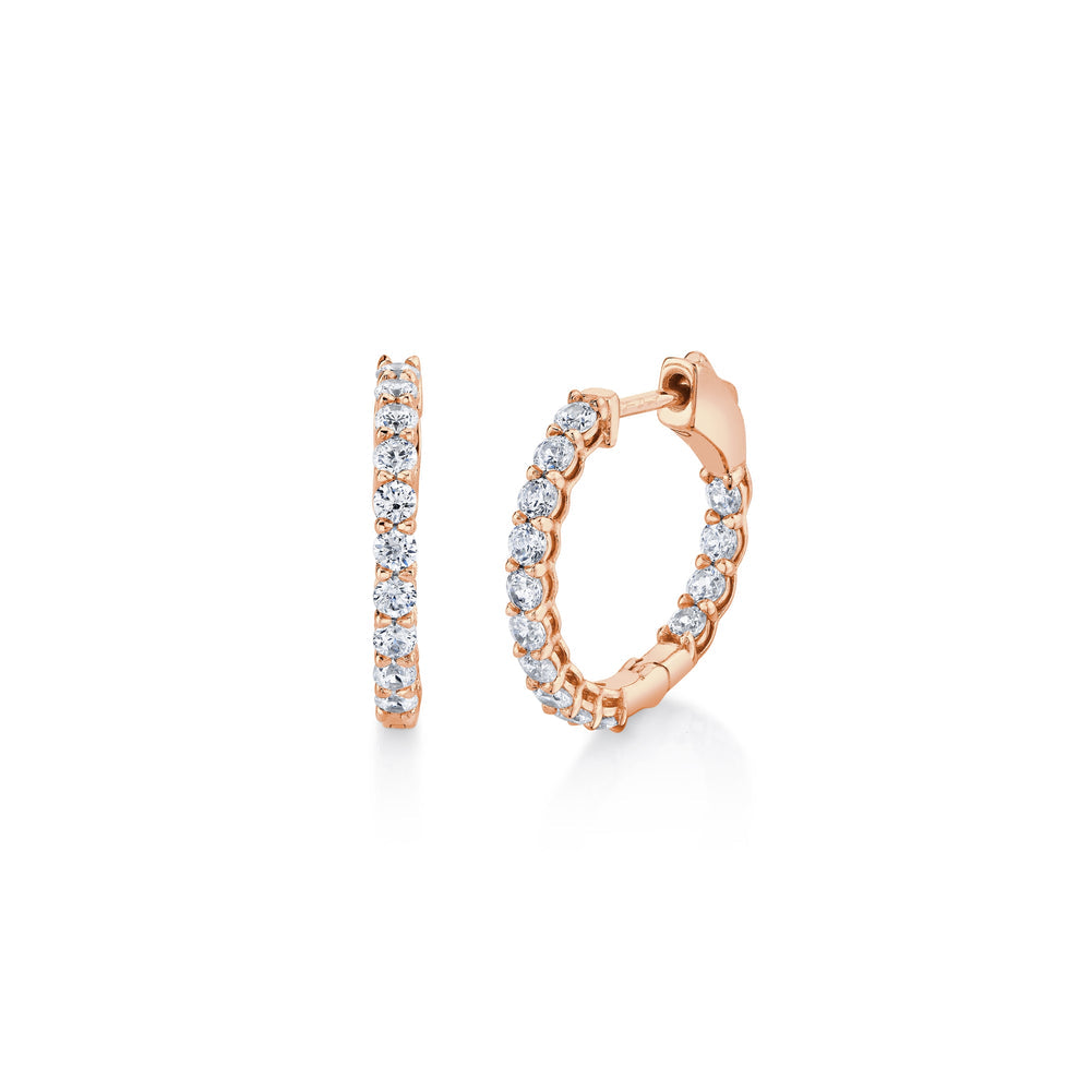 1.20 TCW Round Moissanite Hoop Earings