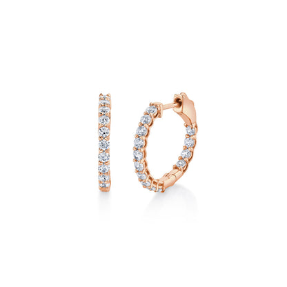 1.20 TCW Round Moissanite Hoop Earings