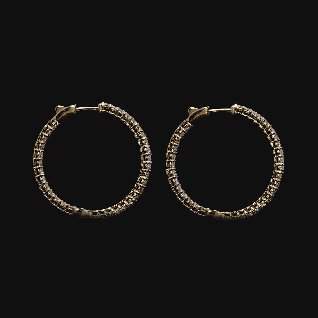 1.20 TCW Round Moissanite Hoop Earings