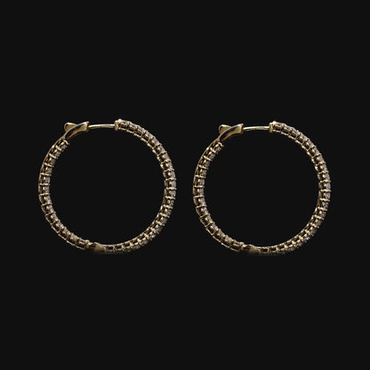 1.20 TCW Round Moissanite Hoop Earings