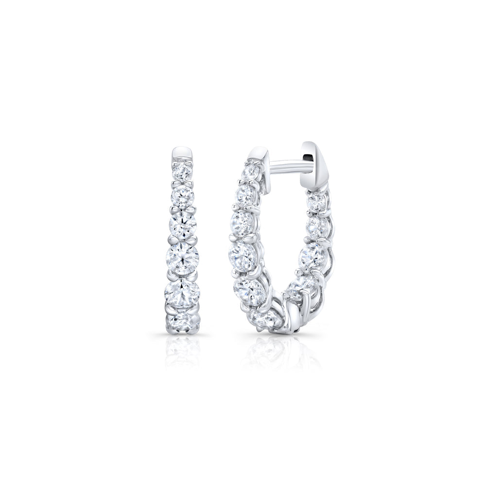 0.9 TCW Round Moissanite Huggies Earrings