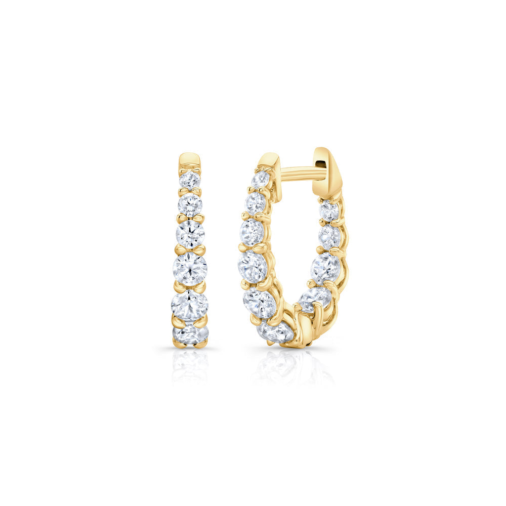 0.9 TCW Round Moissanite Huggies Earrings