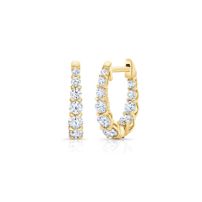 0.9 TCW Round Moissanite Huggies Earrings
