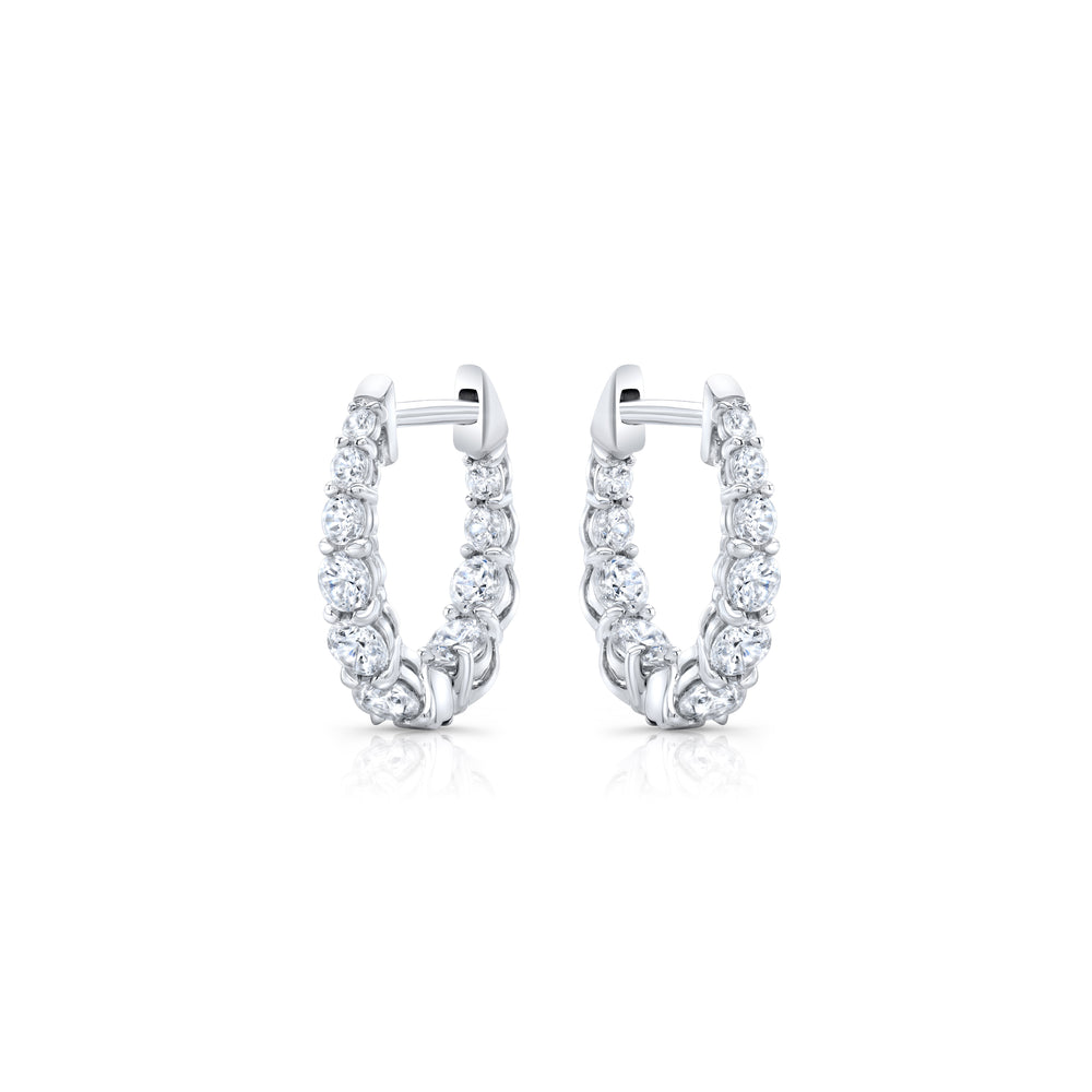 0.9 TCW Round Moissanite Huggies Earrings
