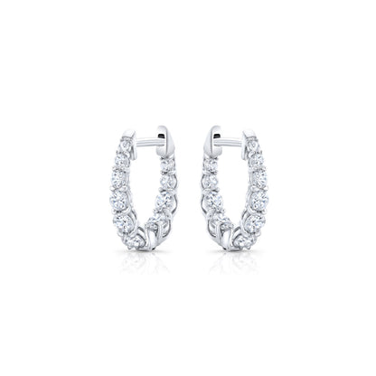 0.9 TCW Round Moissanite Huggies Earrings