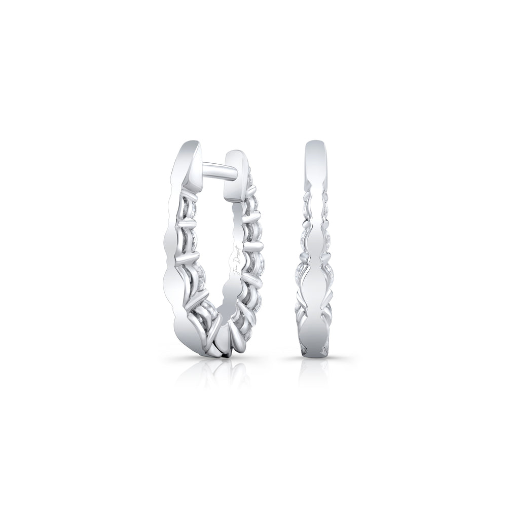 0.9 TCW Round Moissanite Huggies Earrings