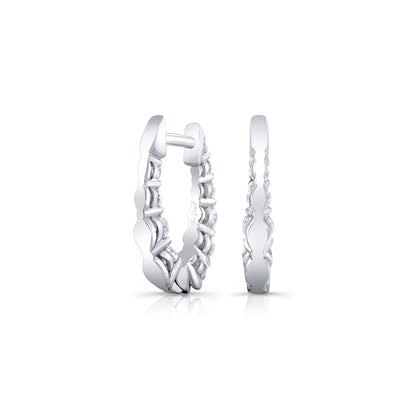 0.9 TCW Round Moissanite Huggies Earrings