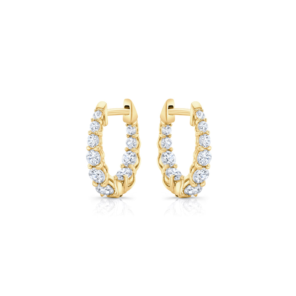 0.9 TCW Round Moissanite Huggies Earrings